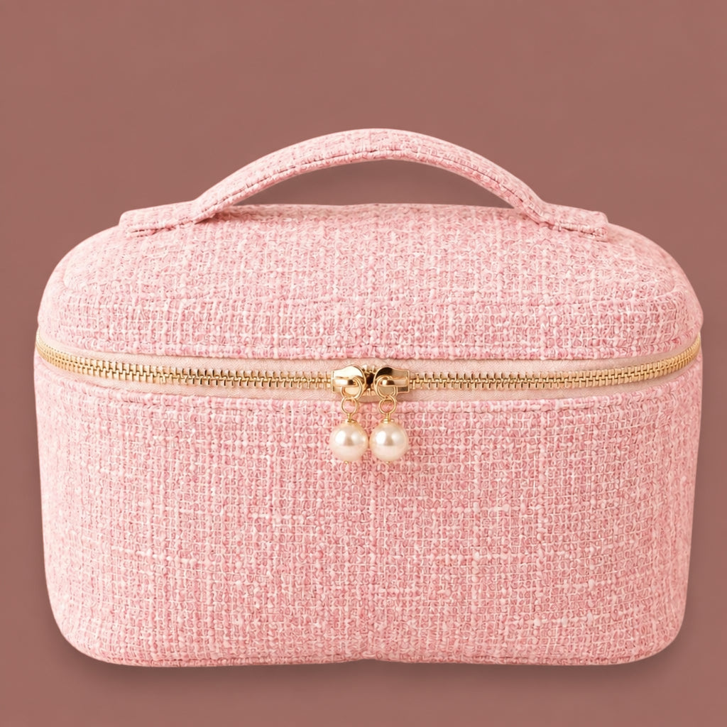 Audrey's - Pearl Zip Tweed Cosmetic Bag