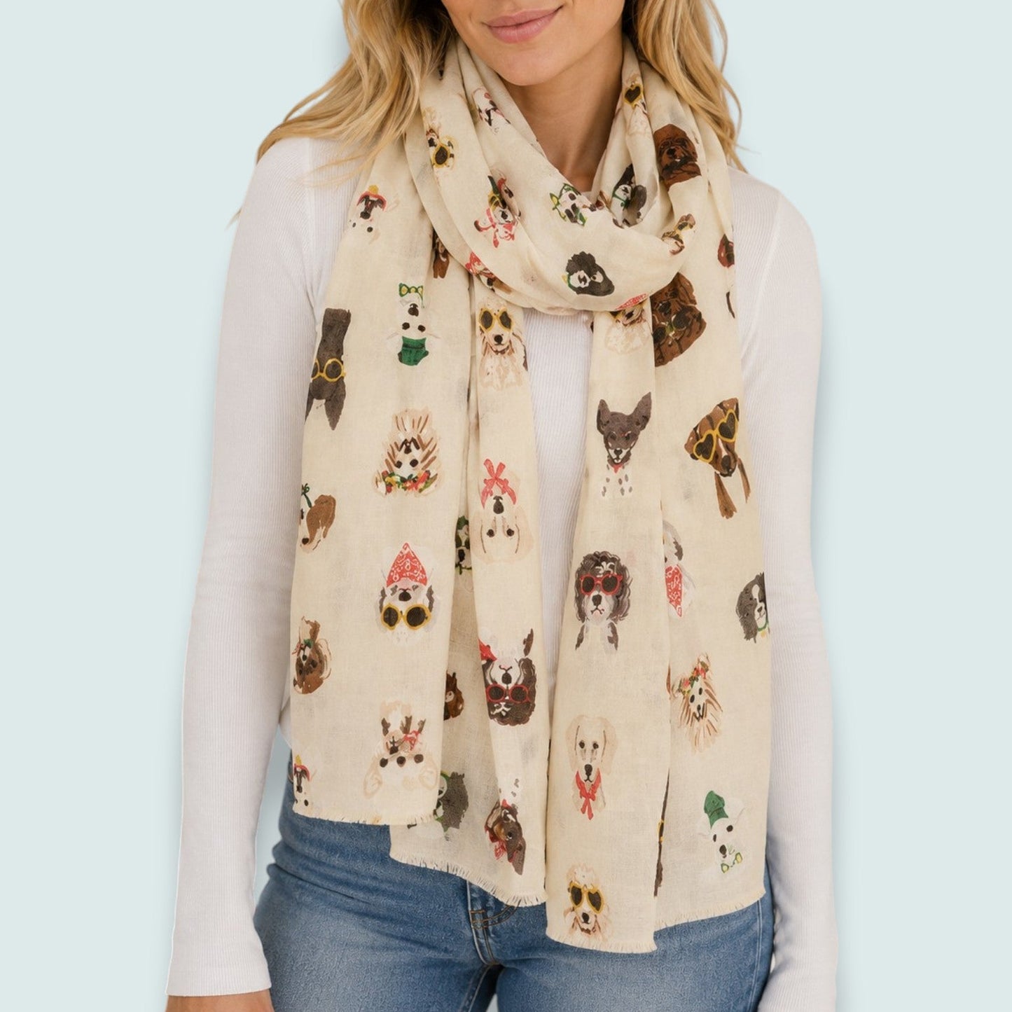Audrey's - Whimsical Dog Print Scarf