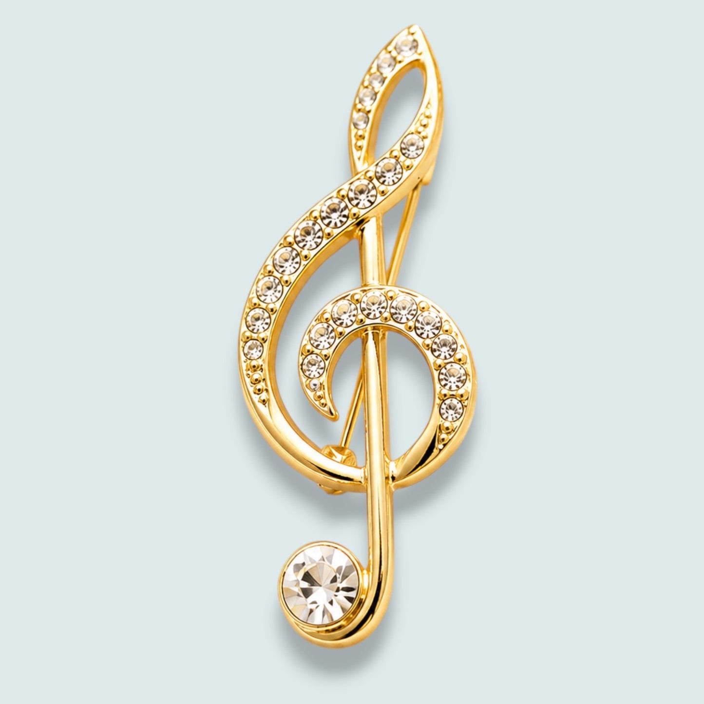 Audrey's - Crystal Treble Clef Brooch