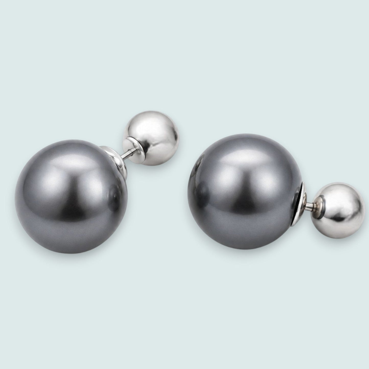 Merx - Grey Pearl Double-Sided Earrings