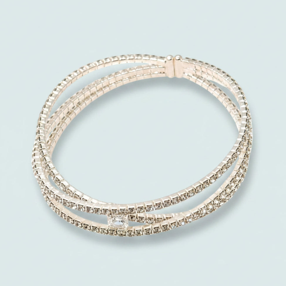 Audrey's - Crystal Cuff Bracelet with Center Stone