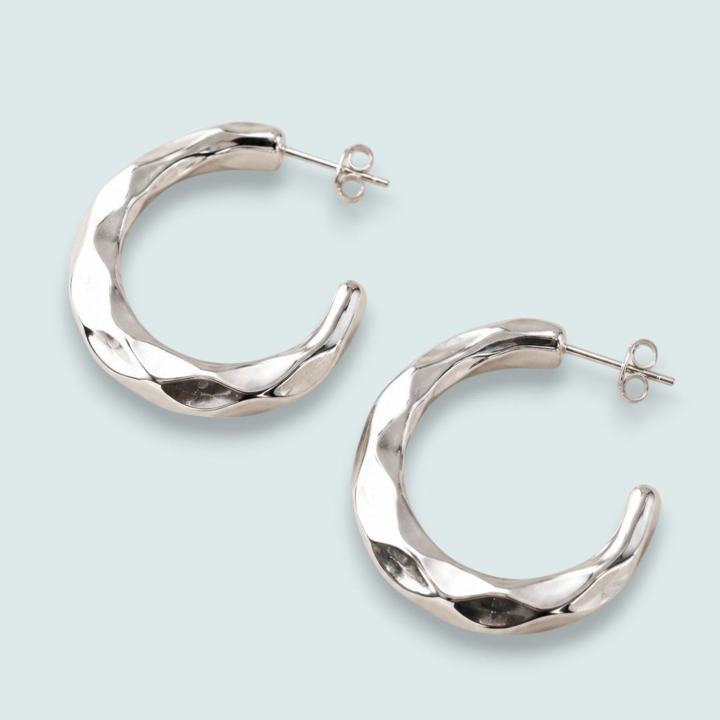 Audrey's - Molten Silver Hoop Earrings