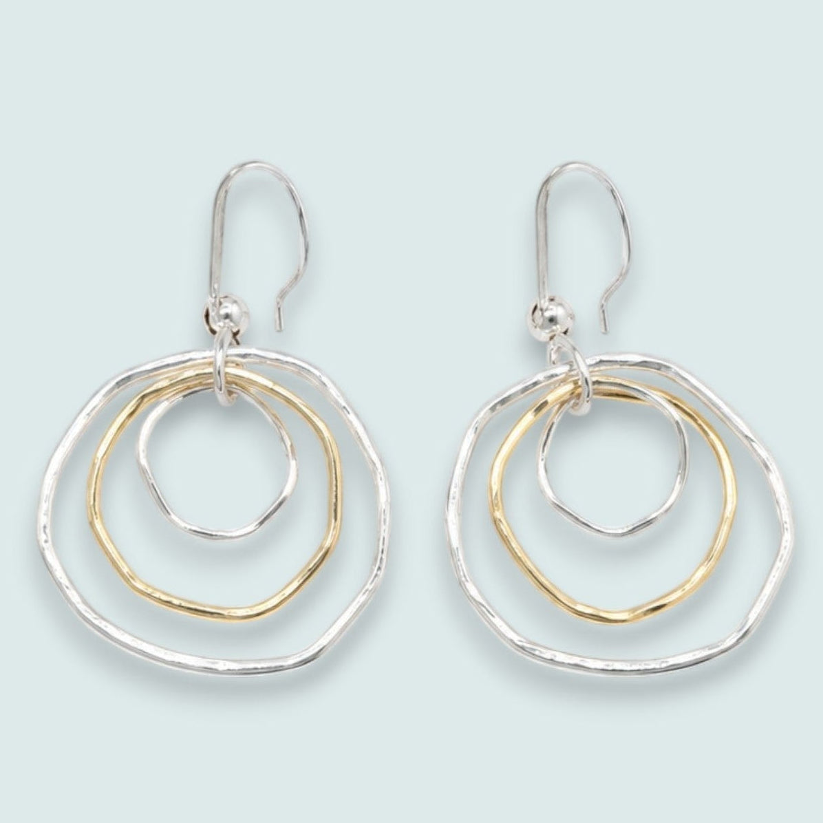 Audrey's - Mixed Metal Organic Loop Drop Earrings