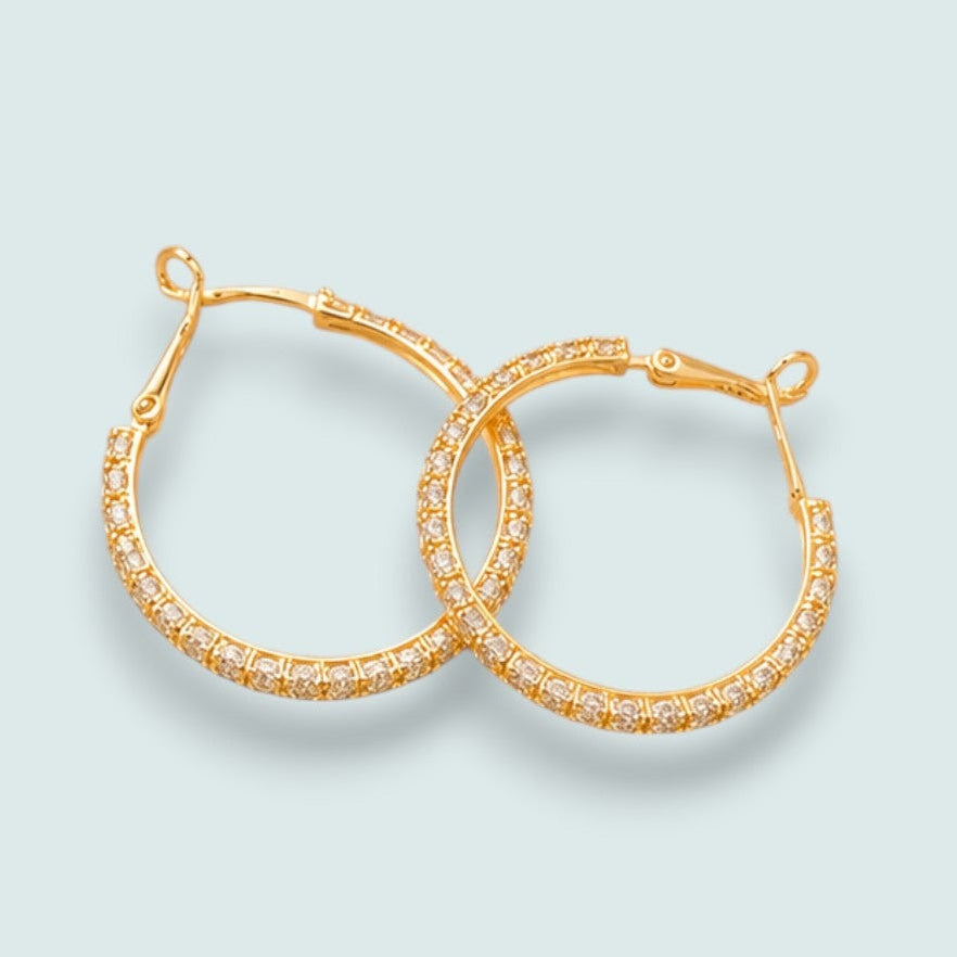 Audrey's - Classic Crystal Hoop Earrings