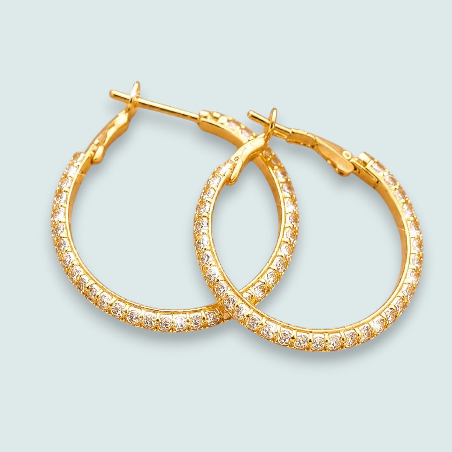 Audrey's - Mid-Size Crystal Hoops