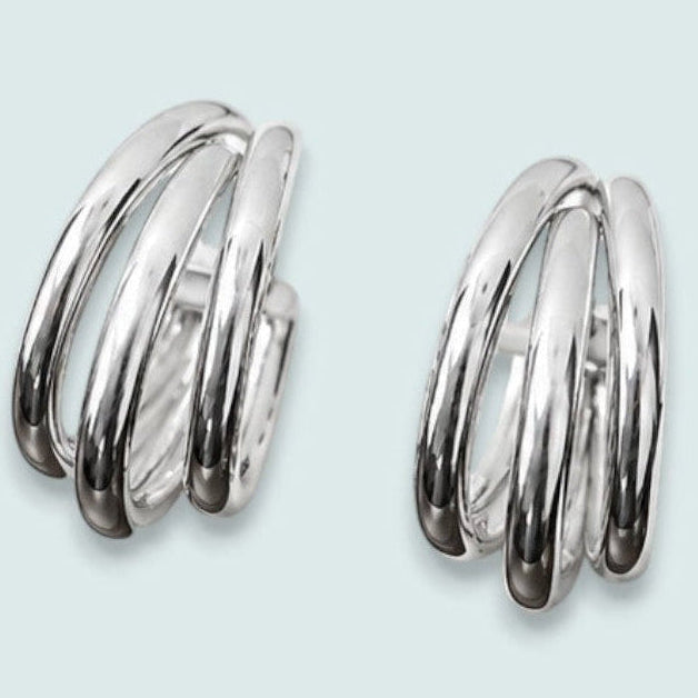 Audrey's - Triple Hoop Silver Earrings