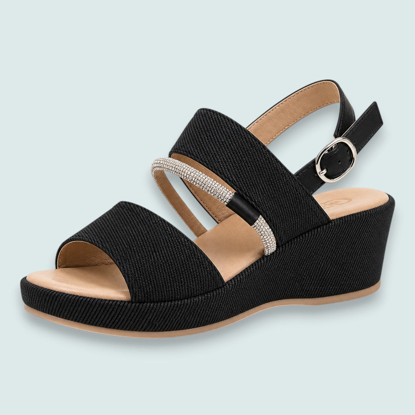 Little Empresses - Shimmer Strap Comfort Wedge