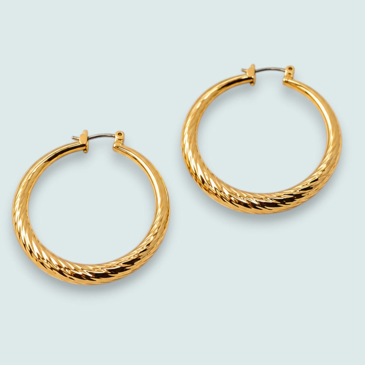 Audrey's - Lustre Twist Hoop Earrings