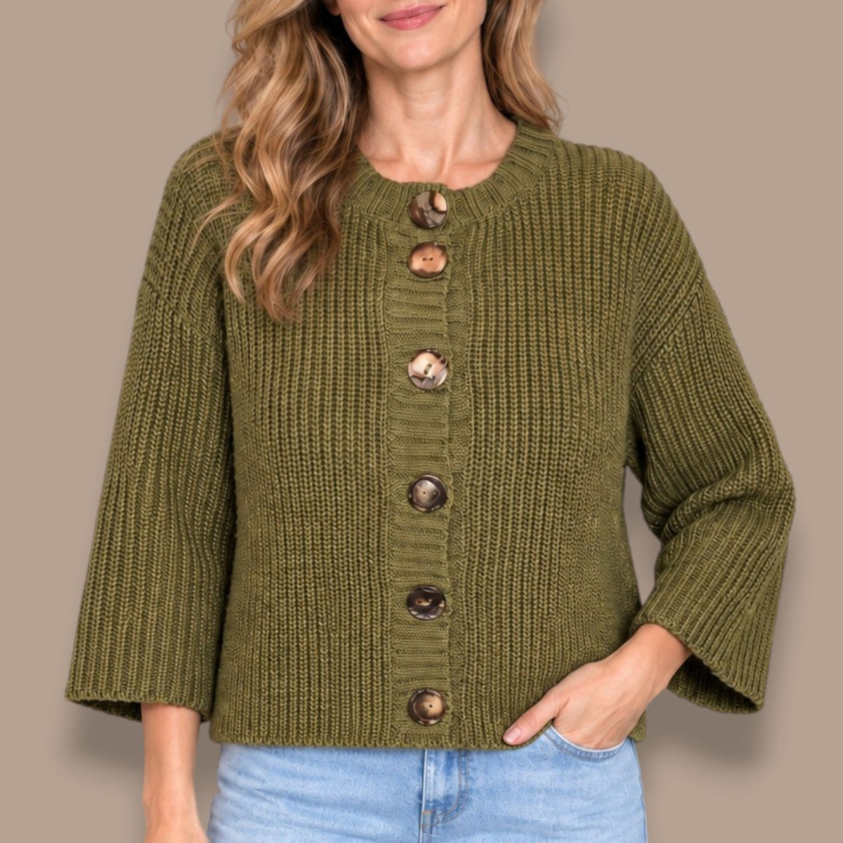 Shannon Passero - Statement Button Knit Cardigan