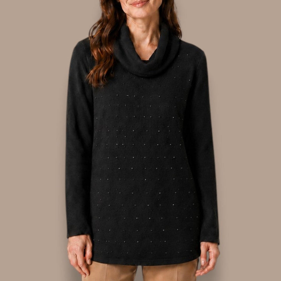 Lasania - Sparkle Cowl Neck Sweater