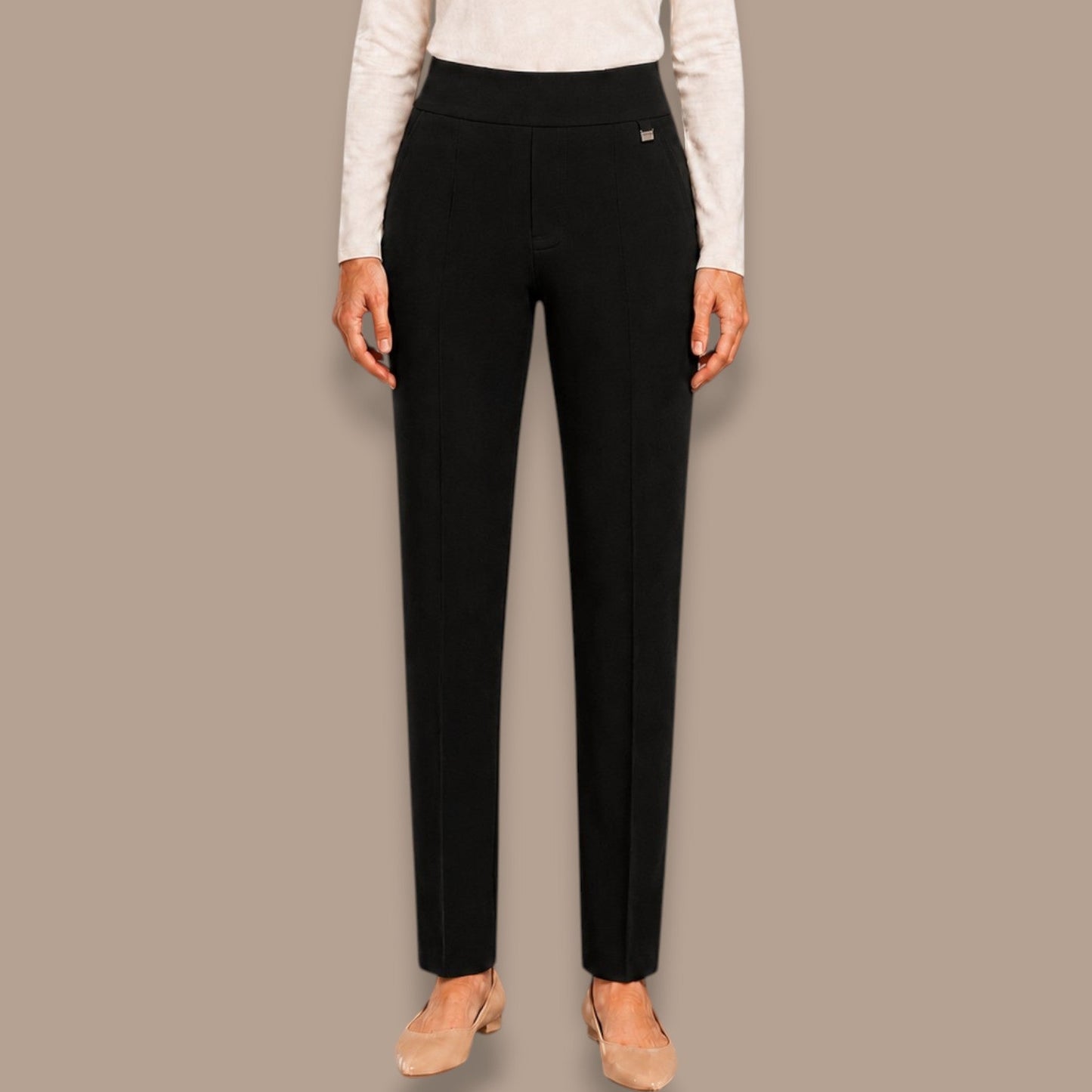 Lasania - Essential Pull-On Tapered Dress Pant (Petite)