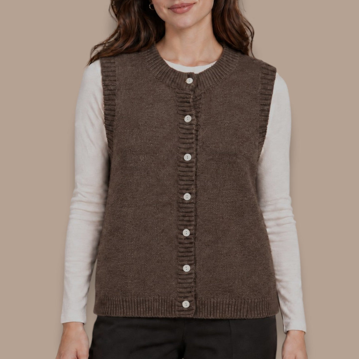 Papillon - Button-Front Knit Vest