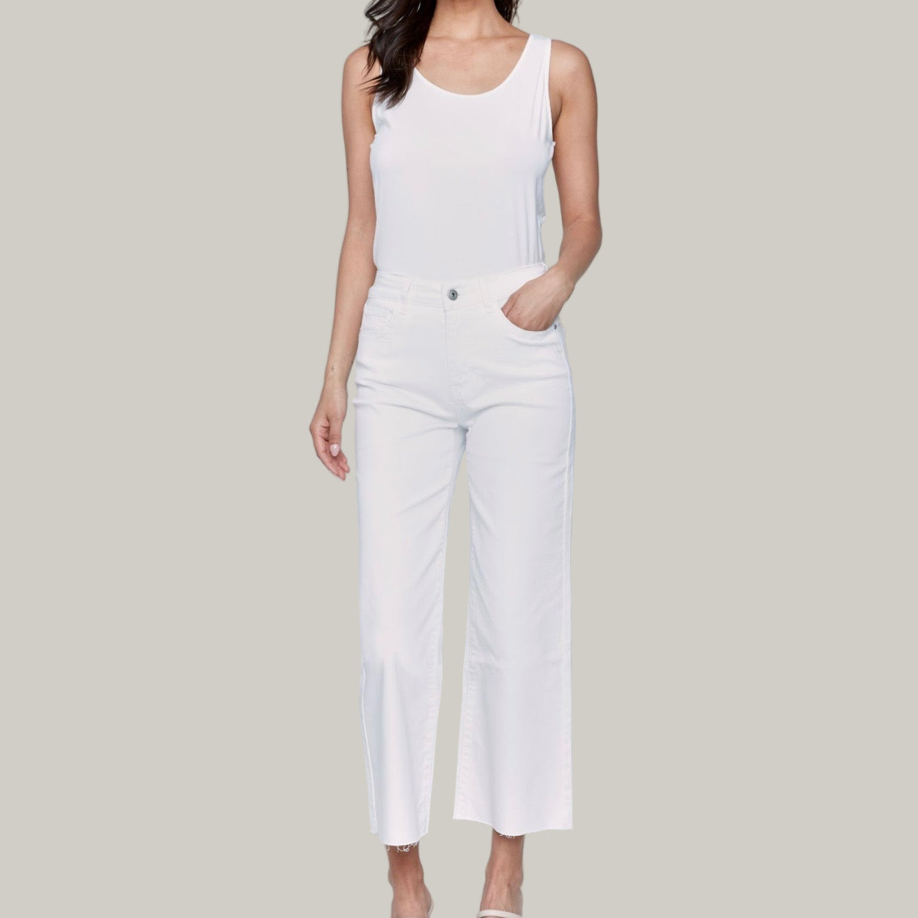 Charlie B - Flared Pants With Raw Edge