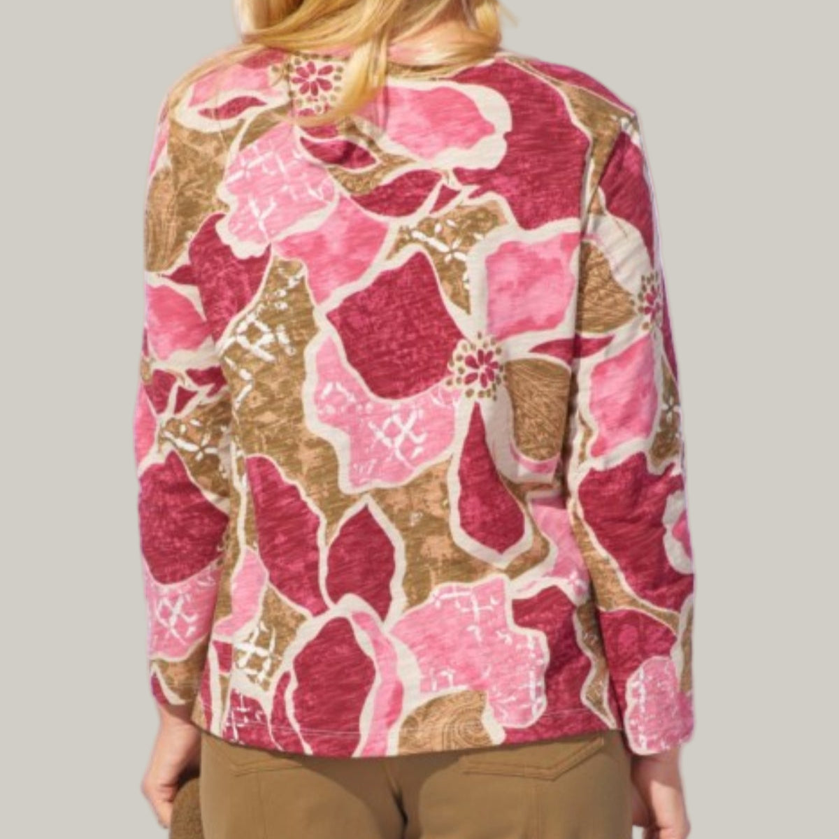 Escape - Floral Stepped Hem Boxy Top