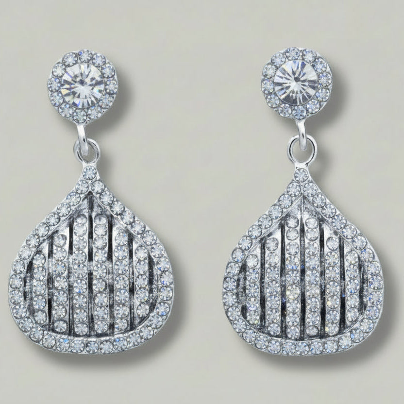 Audrey's - Silver Gleam Fan Drop Earrings
