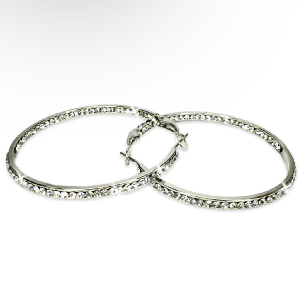 Jacqueline Kent - 50mm Crystal Hoop Earrings