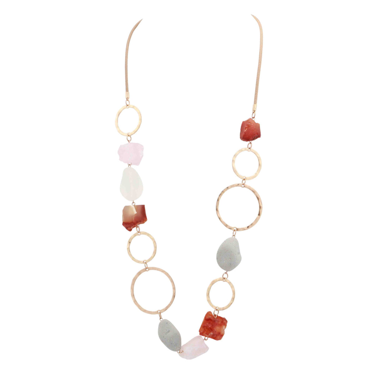 Merx - Gold Rings & Crystal Quartz Necklace