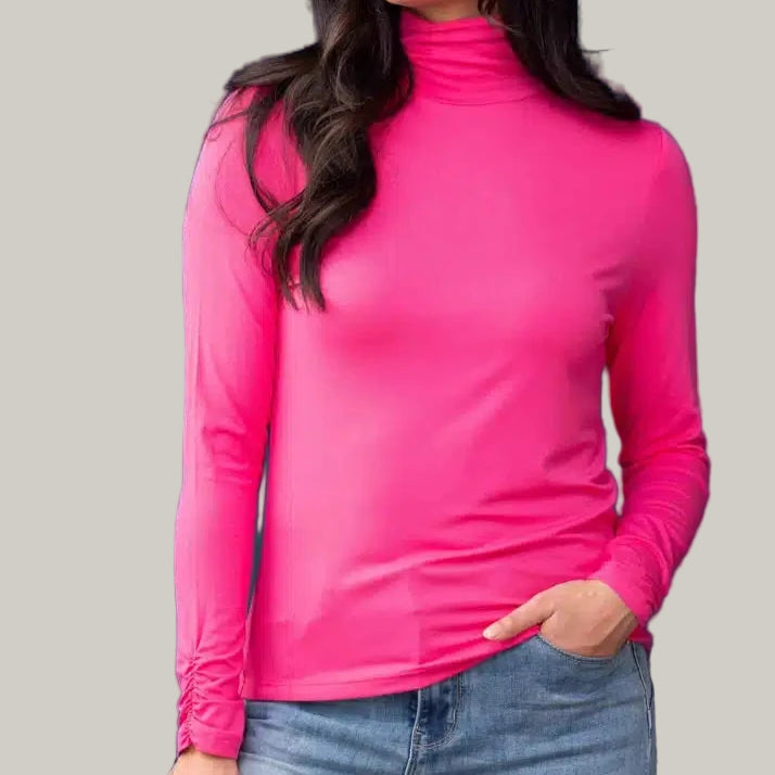 Elena Wang - Turtleneck Sweater With Ruching Detail