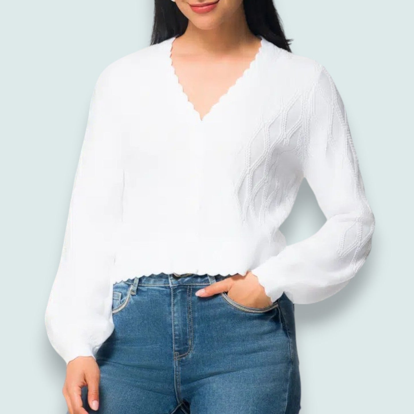 Elena Wang - Scallop Edge Cardigan