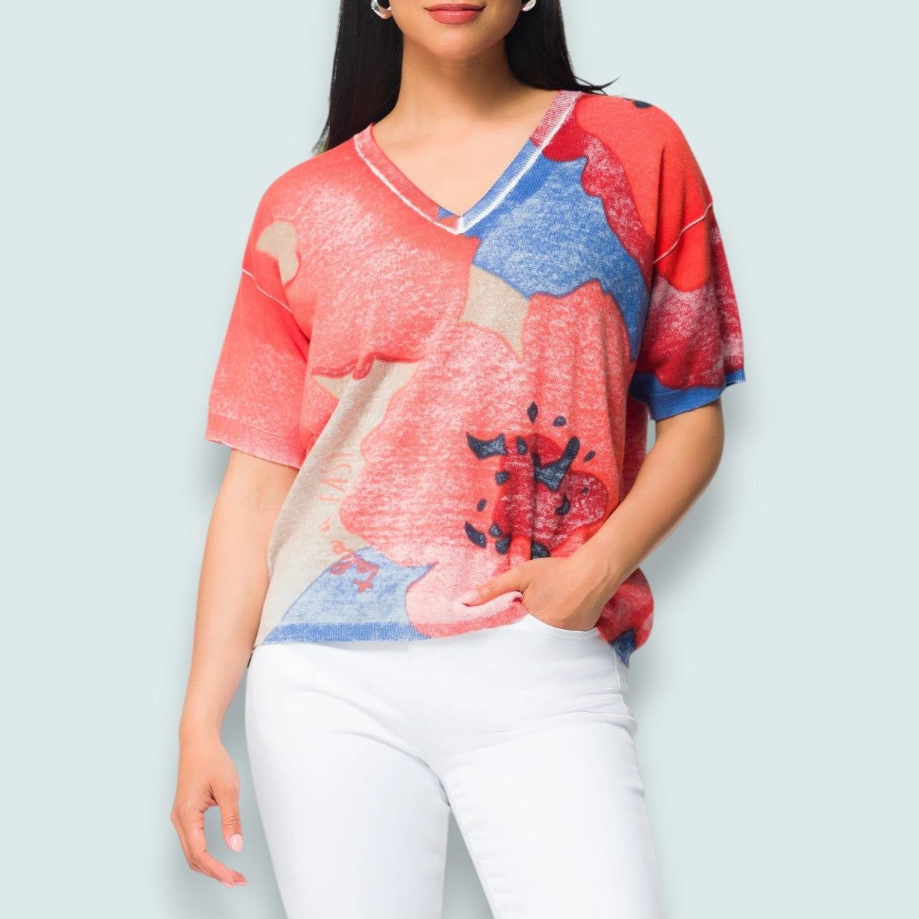 Elena Wang - Cotton V-Neck Top