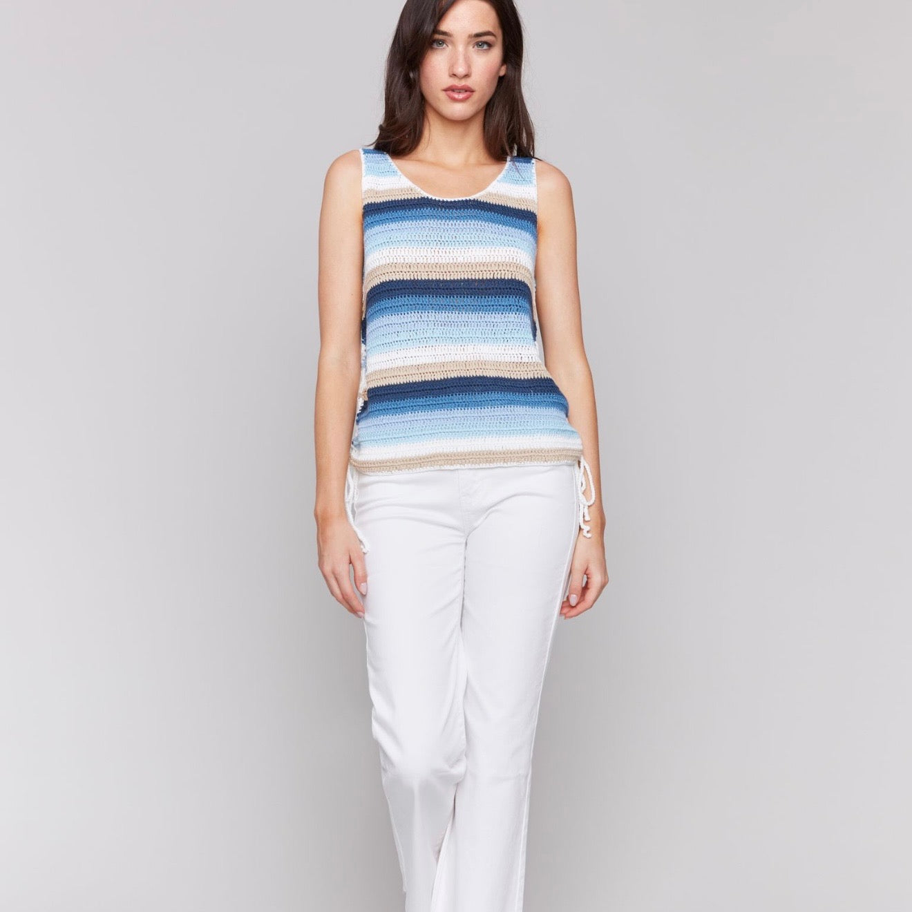 Charlie B - Sleeveless Crochet Top With Side Ties