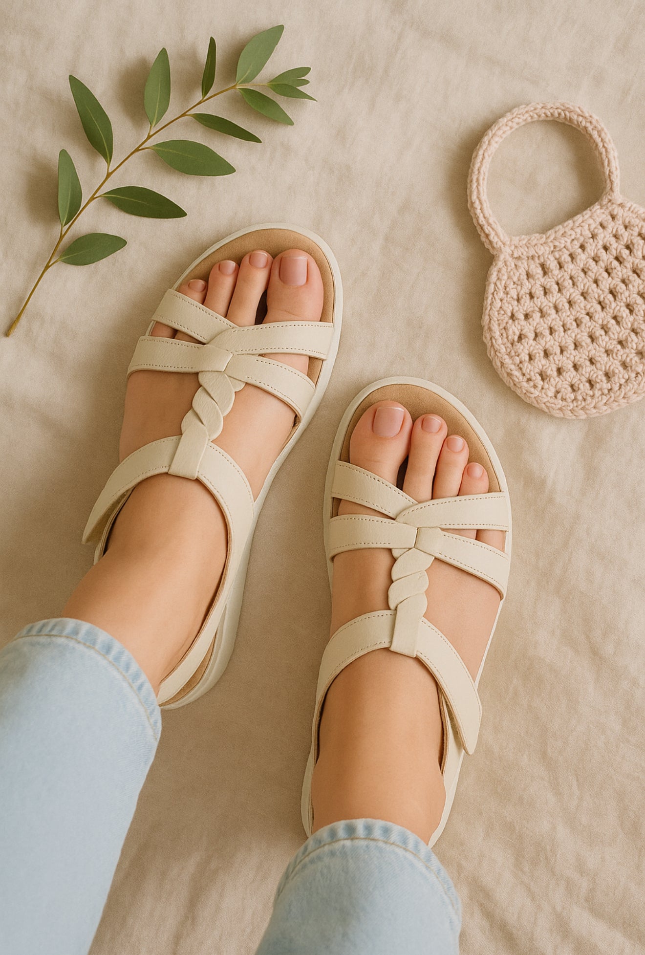 Stefania - Sandals With Velcro Strap
