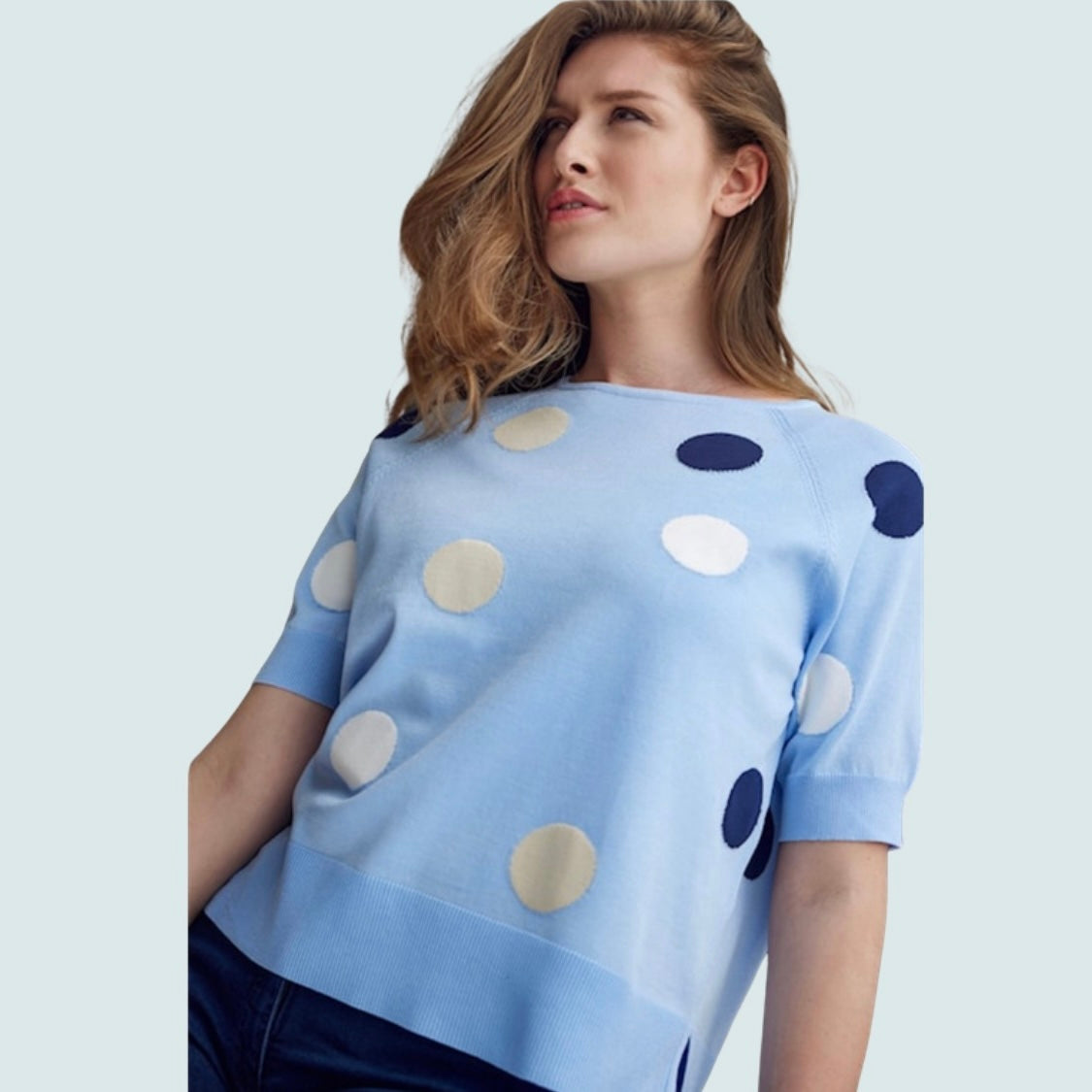 Sunday - Polka-Dot Short Sleeve Sweater