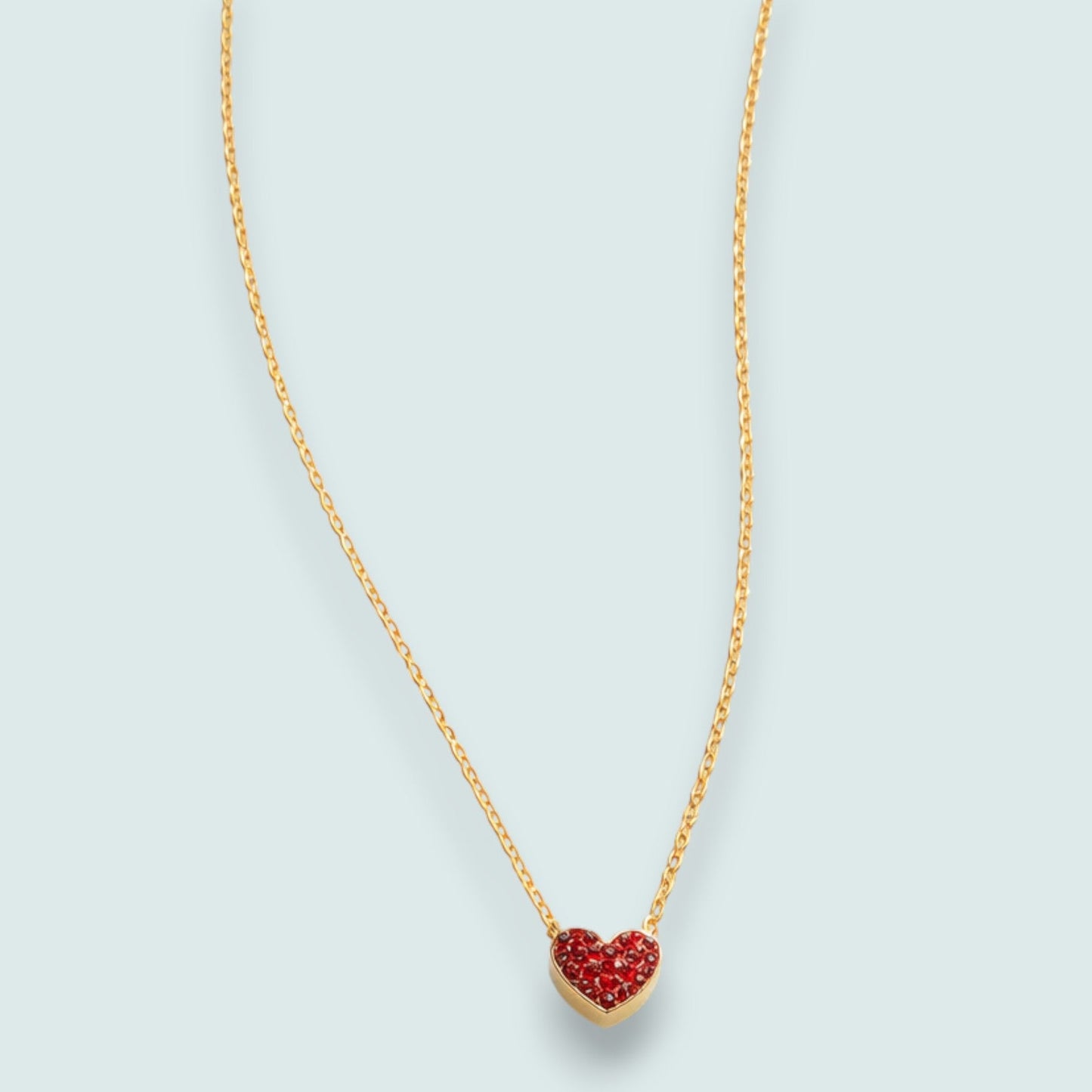 Audrey's - Scarlet Spark Pavé Heart Necklace