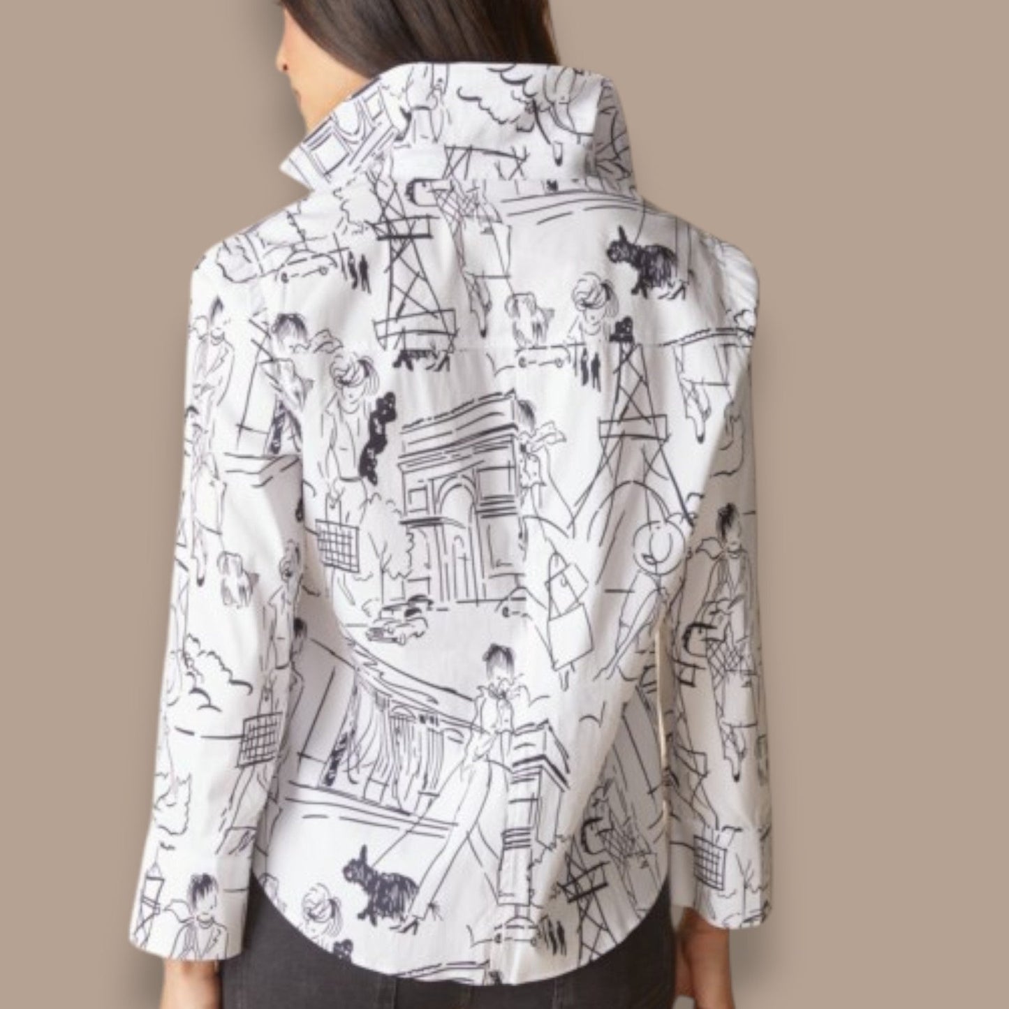 Habitat - Parisian Sketch Print Blouse