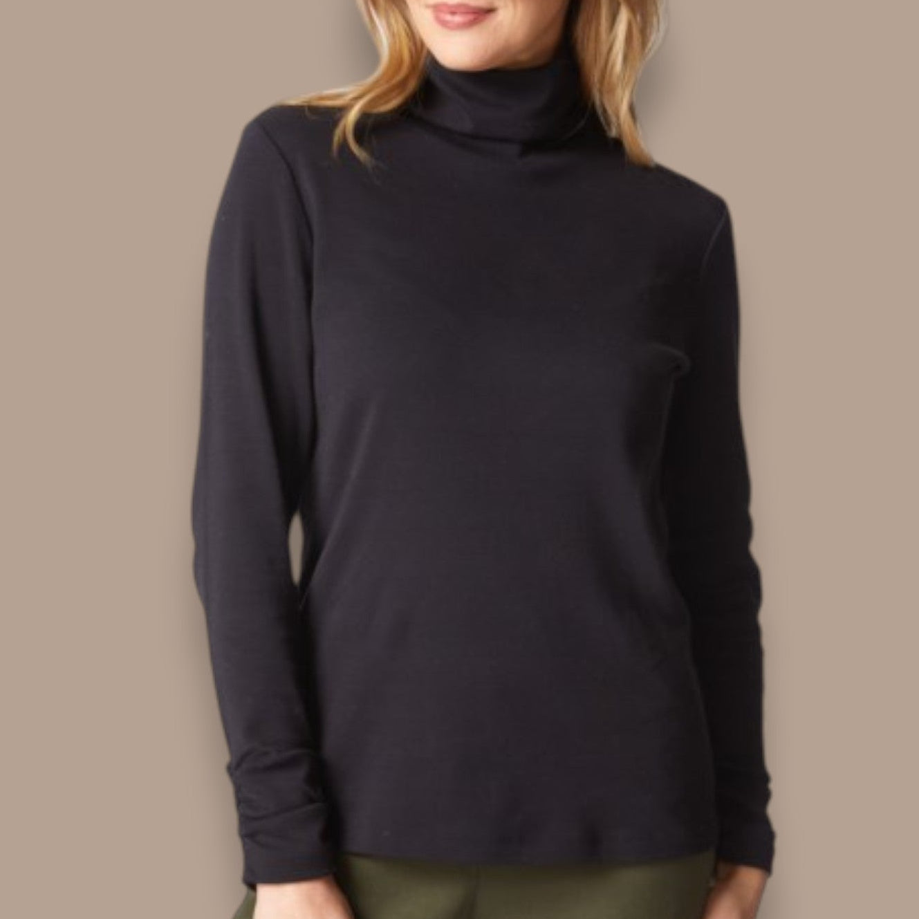 Habitat - Ruched Turtleneck Top