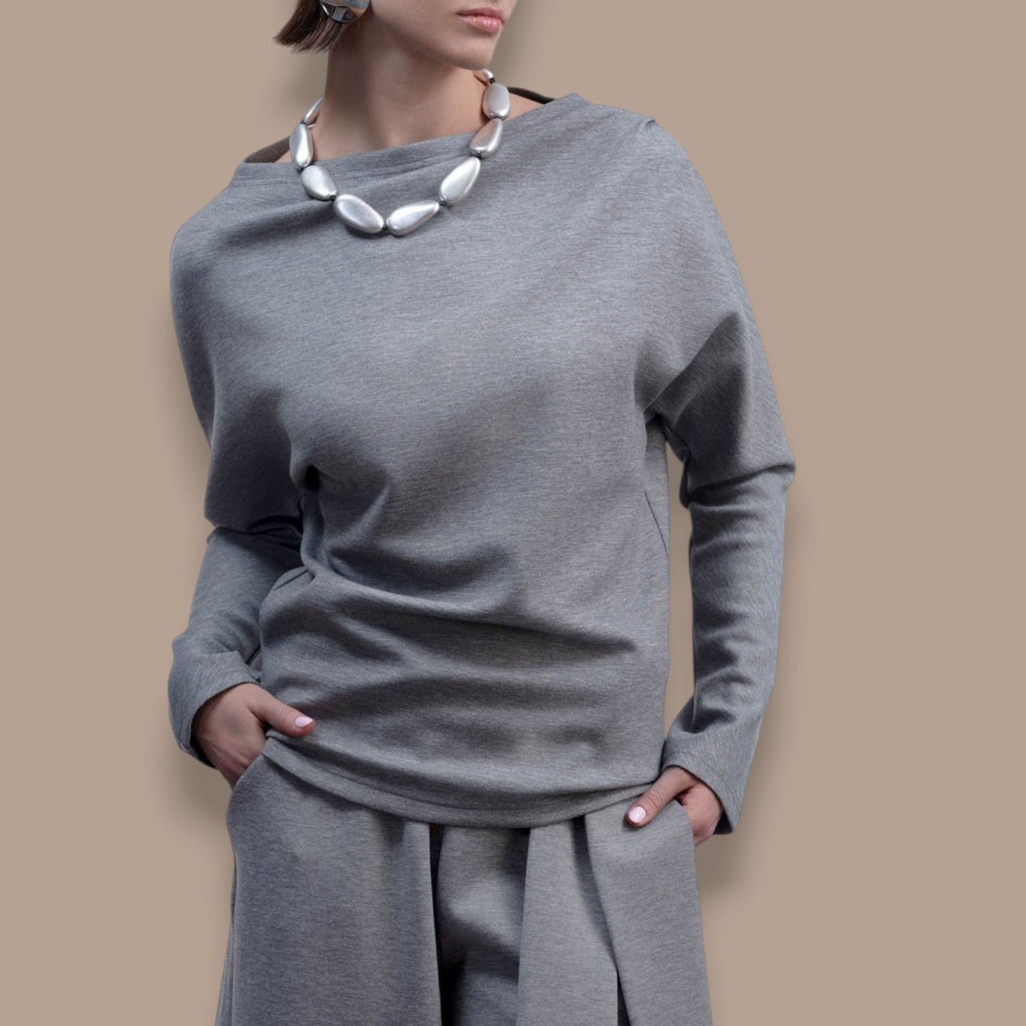 Haako - Draped Boat Neck Top