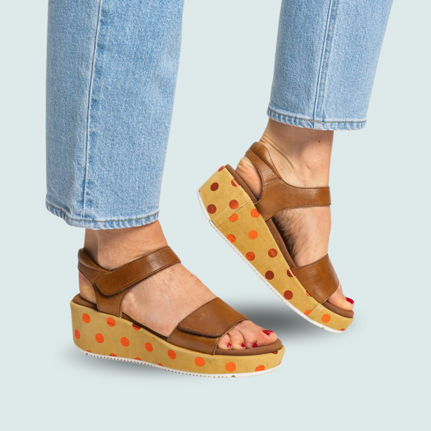 Ara - Polka-Dot Wedge Sandals