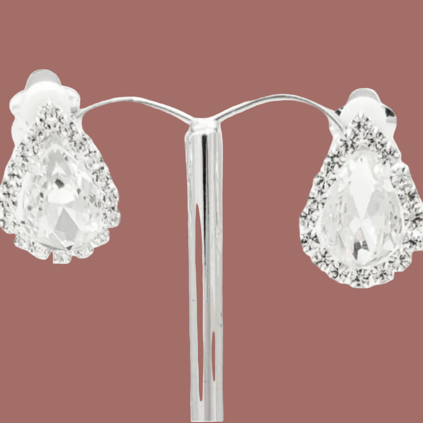 Evershine - Crystal Teardrop Clip-On Earrings