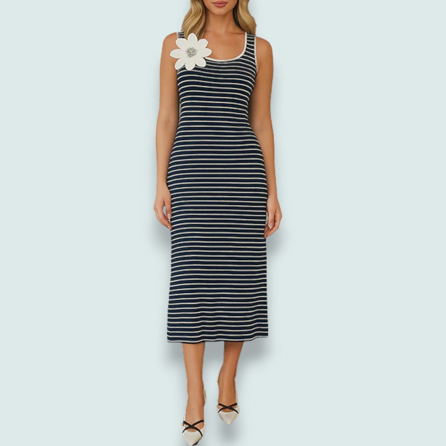 Orly - Chic Striped Midi Dress