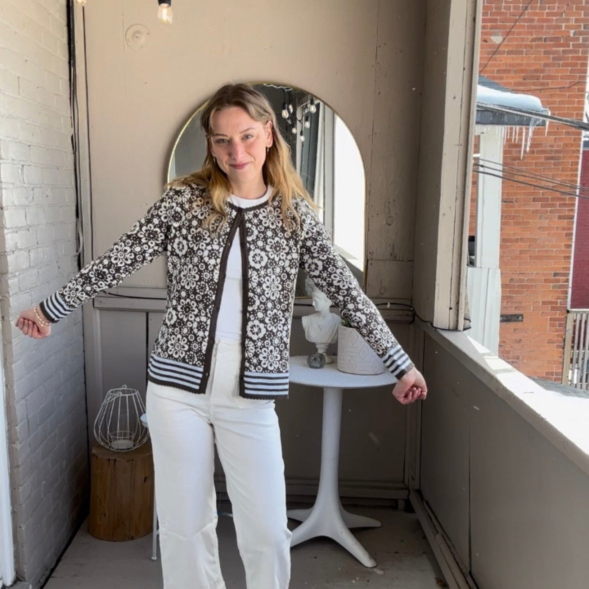 Skovhuus - Banded Floral Cardigan