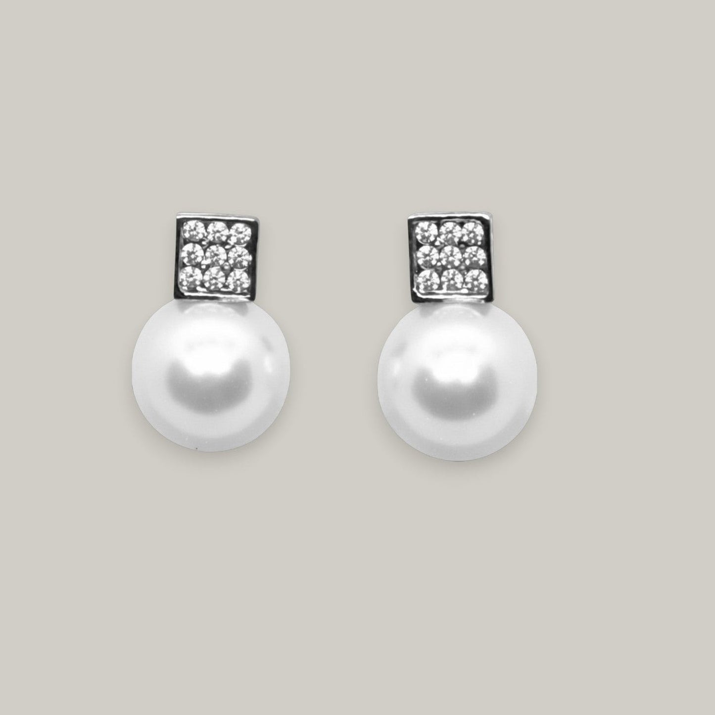 EL-KA - Lustre Square Pearl Drop Earrings