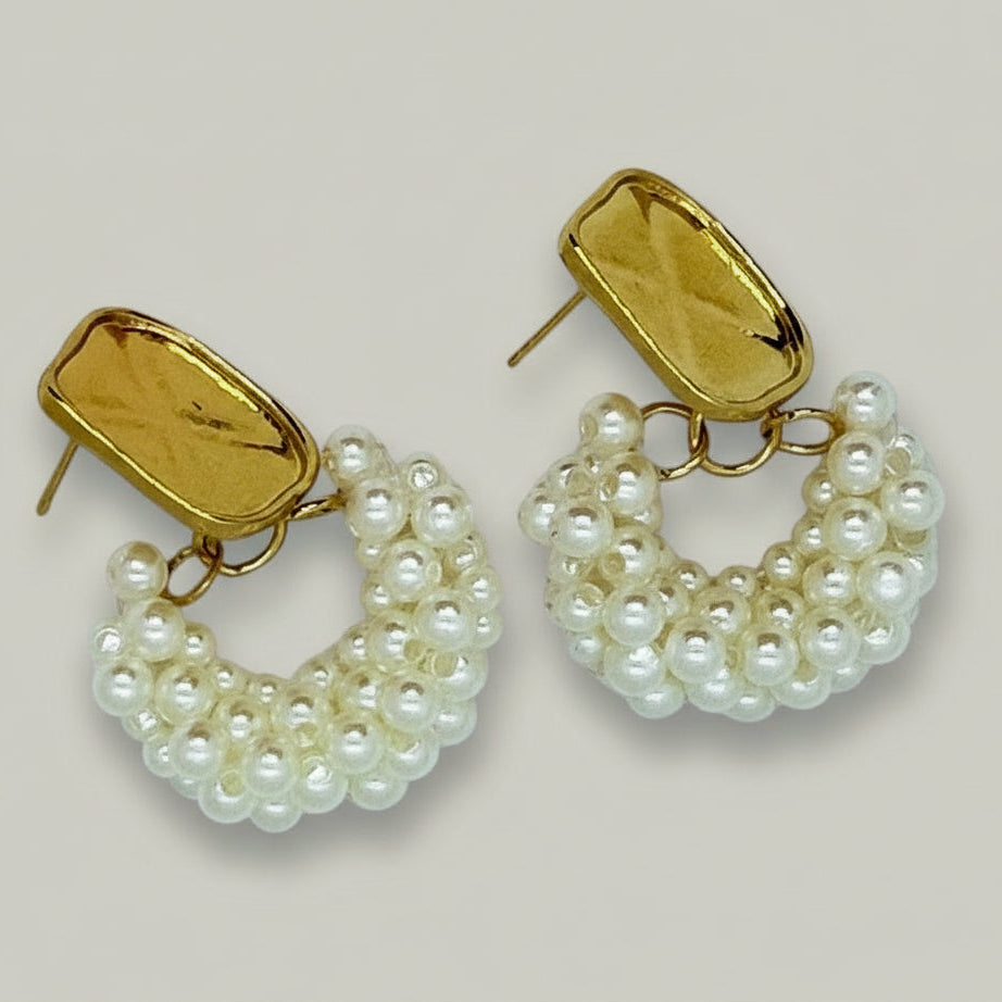 Audrey's - Pearl Halo Drop Earrings
