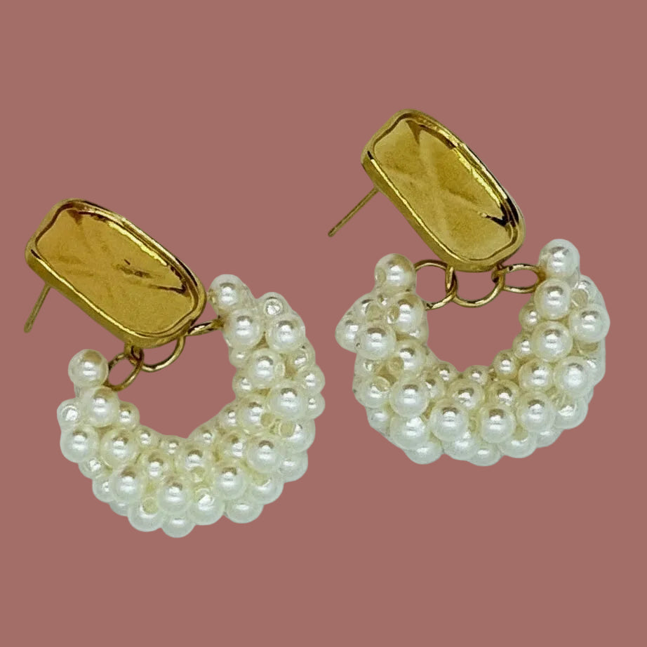 Audrey's - Pearl Halo Drop Earrings