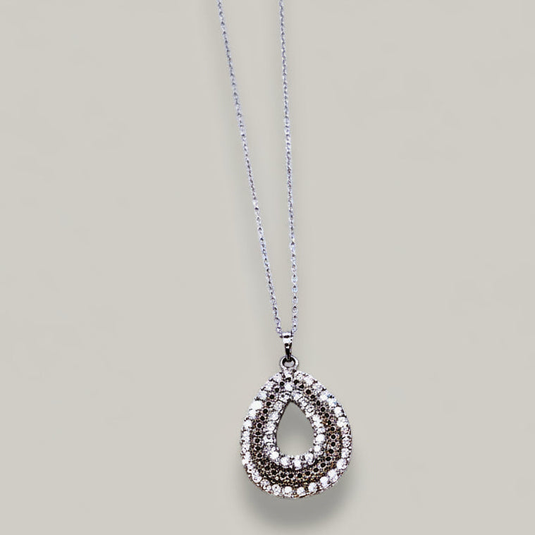 Audrey's - Teardrop Pavé Pendant Necklace