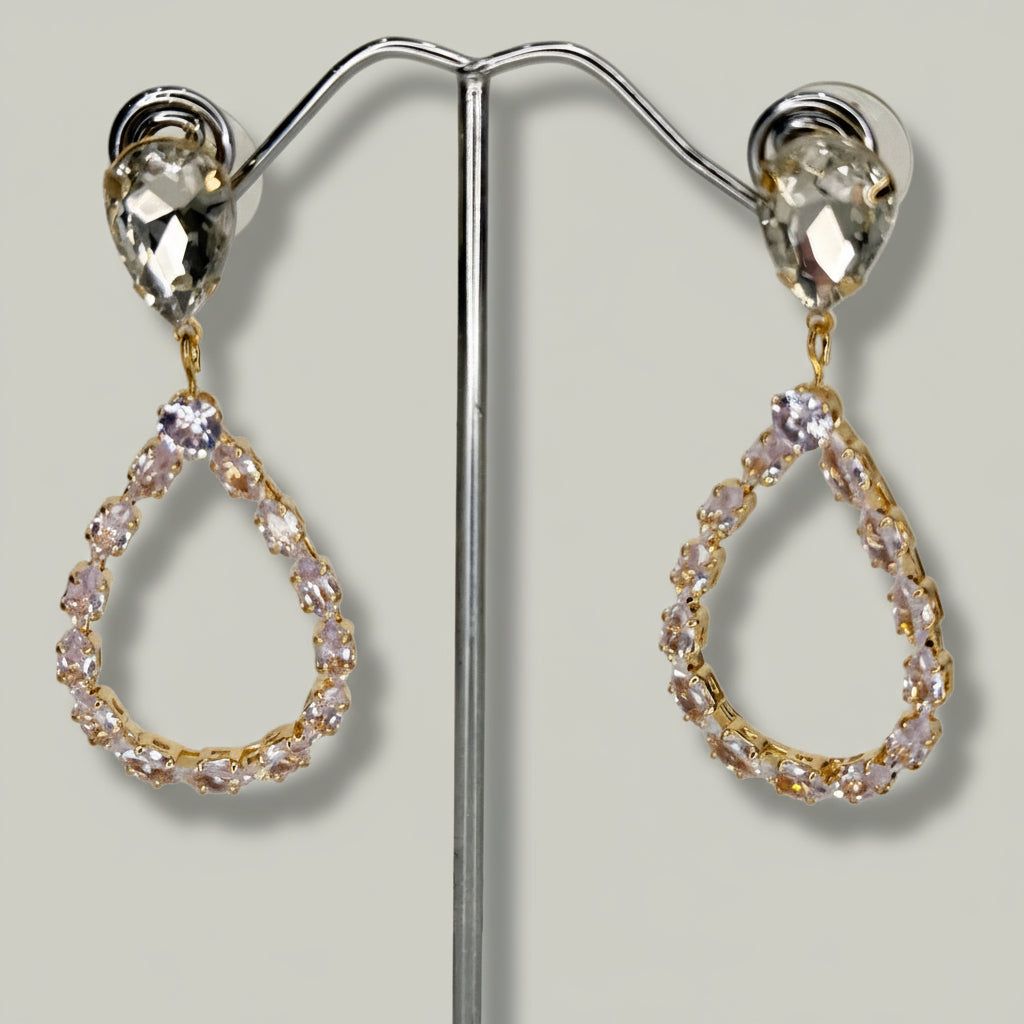 EL-KA - Crystal Teardrop Loop Earrings