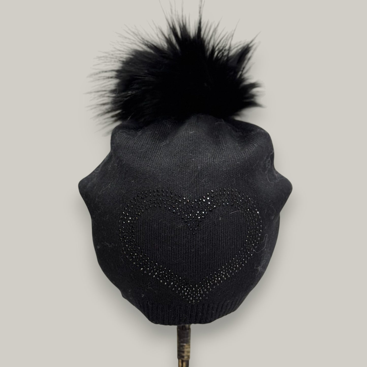 Audrey's - Bling Open Heart Pom-Pom Hat