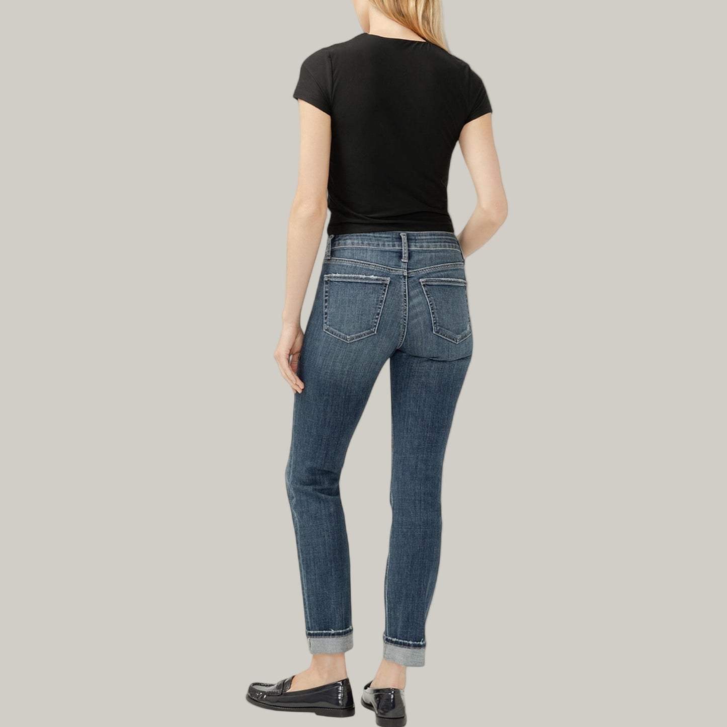 Silver Jeans - Suki Mid Rise Straight Leg Luxe Stretch Jeans