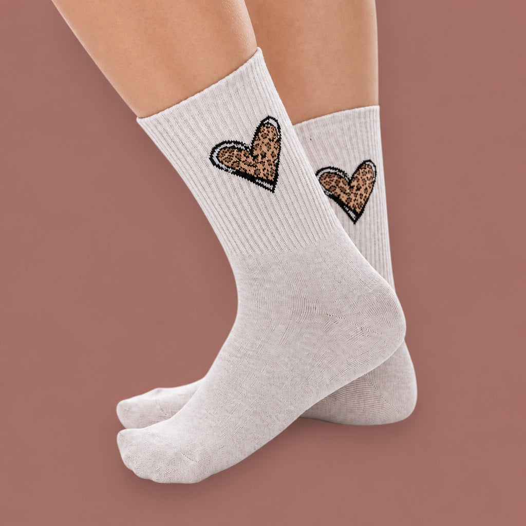 LimLim - Leopard Print Heart Socks