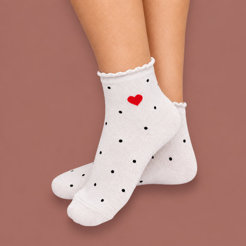 LimLim - Dot Heart Ankle Socks
