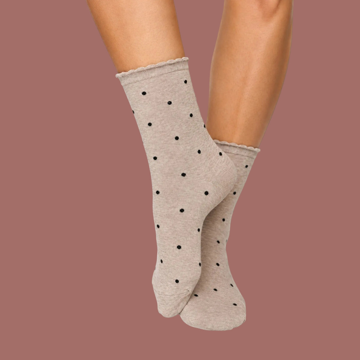 LimLim - Soft Polka Dot Frill Cuff Socks