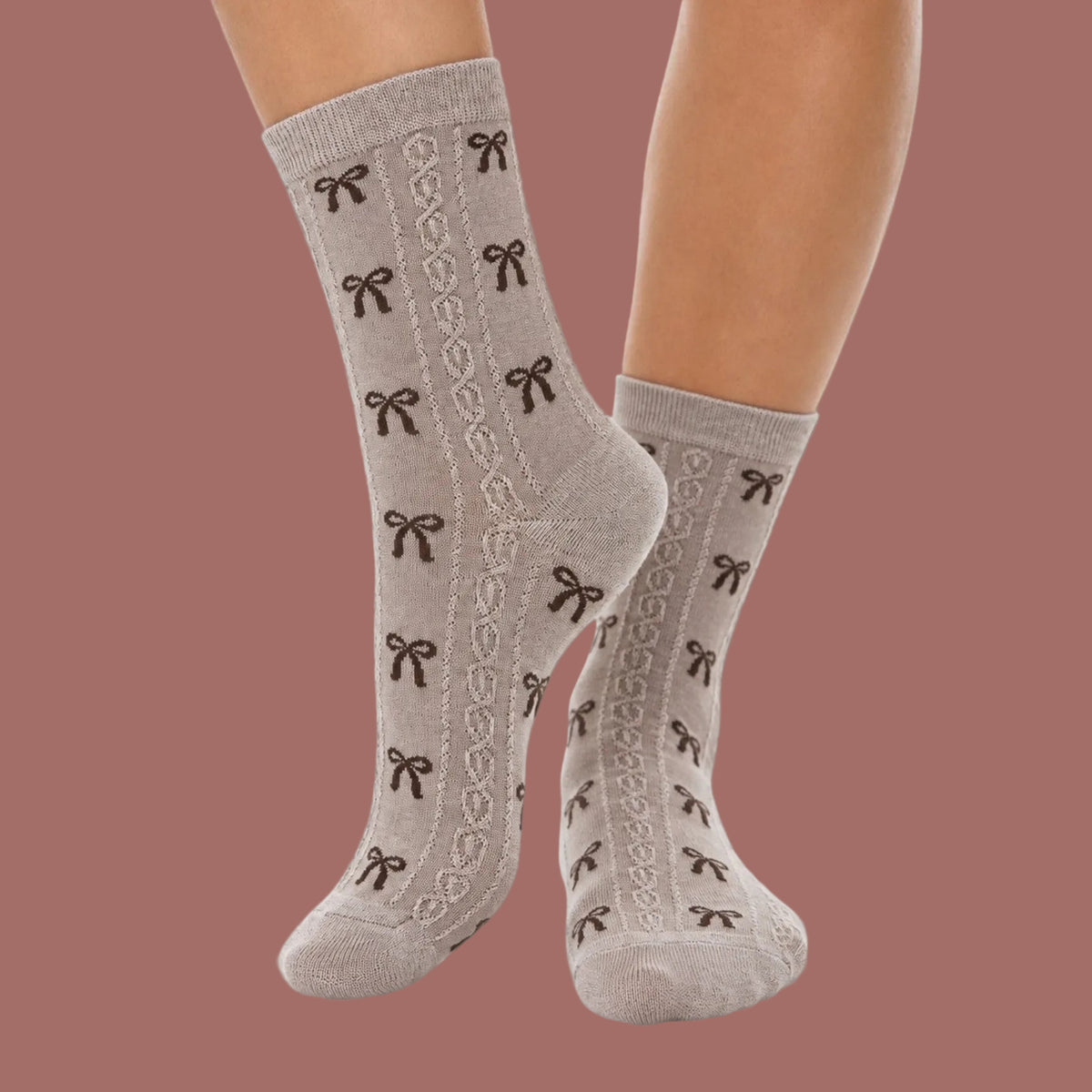 LimLim - Bow Cable Knit Socks