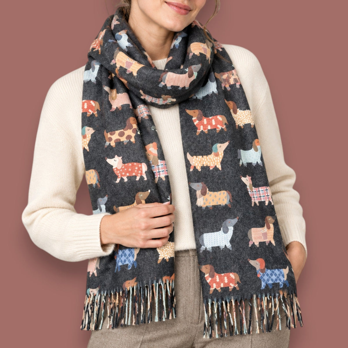 Audrey's - Dapper Dogs Fringed Scarf
