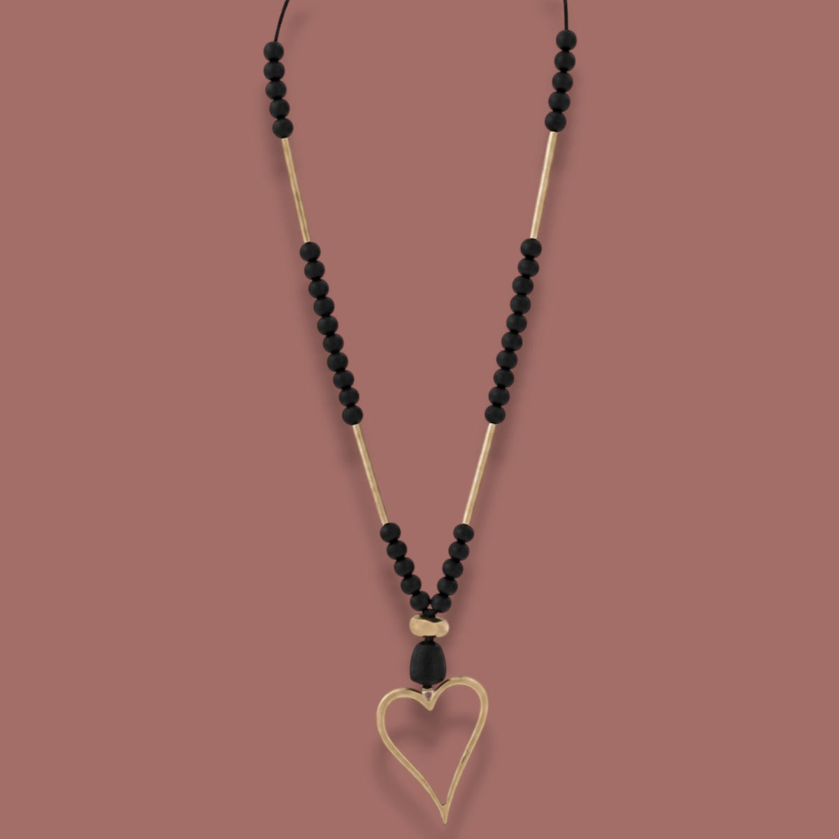 Merx - Open Heart Beaded Necklace