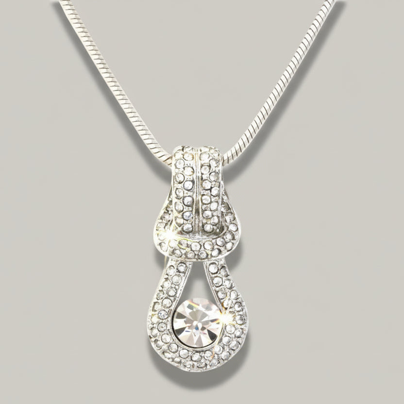 Audrey's - Silver Cascade Crystal Pendant Necklace
