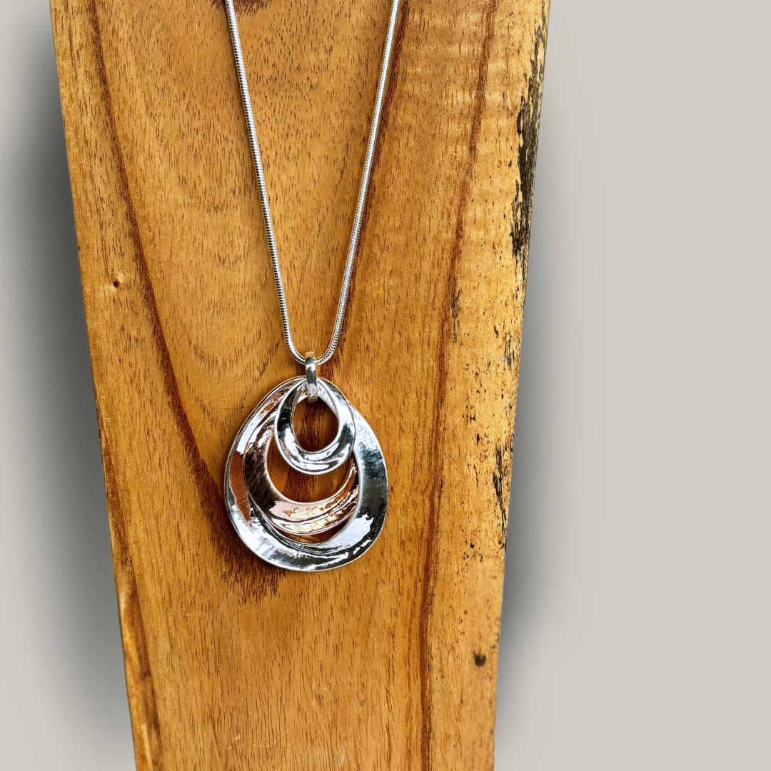 Red Coral - Ripple Pendant Necklace